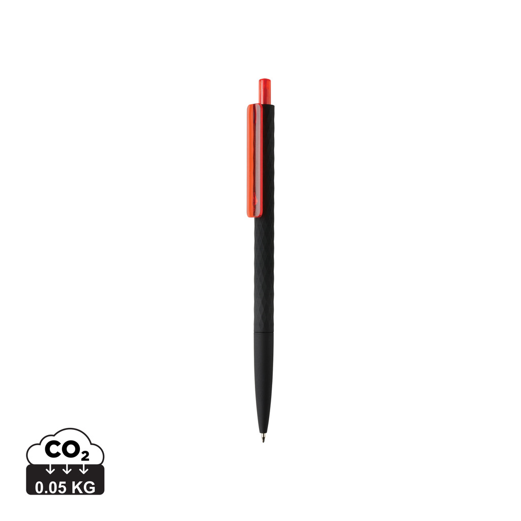 Stylo publicitaire finition losange texturé - X3 Rouge / Noir